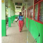 kegiatan penyemprotan dilakukan setelah selesai pembelajaran